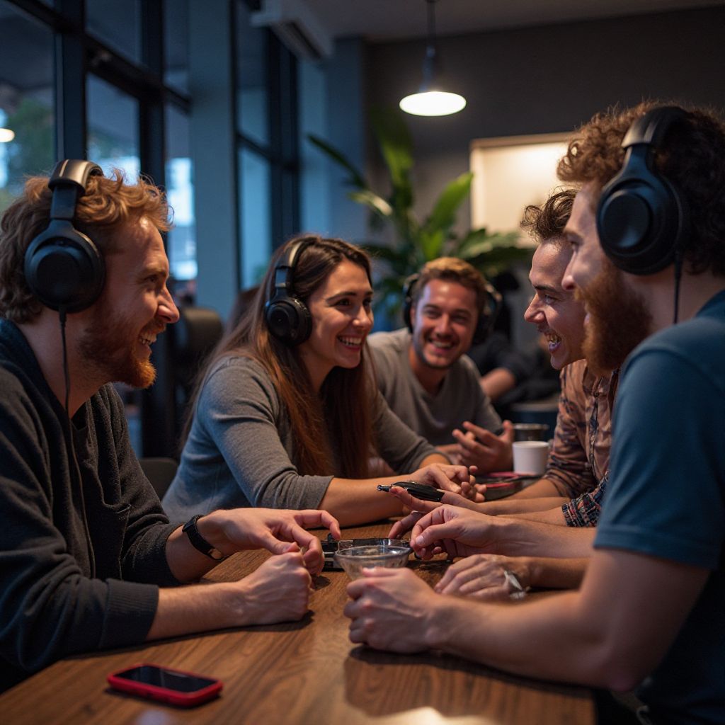 Diverse group of gamers socializing at Nebula Gaming